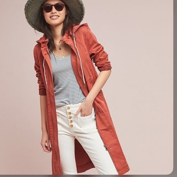 Anthropologie Jackets & Blazers - ANTHROPOLOGIE Longline Anorak Utility Jacket Large Terracotta